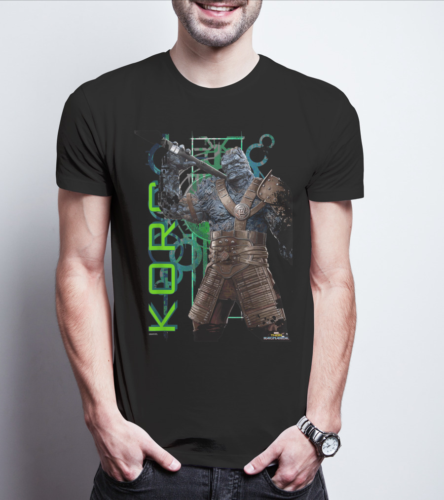 Marvel Thor Ragnarok Korg Green Symbols Character T-Shirt