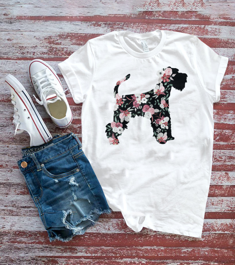 Minischnauzer Floral T-Shirt