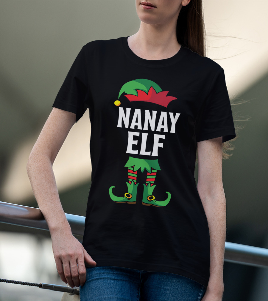 Nanay Elf Costume Christmas Holiday T-Shirt