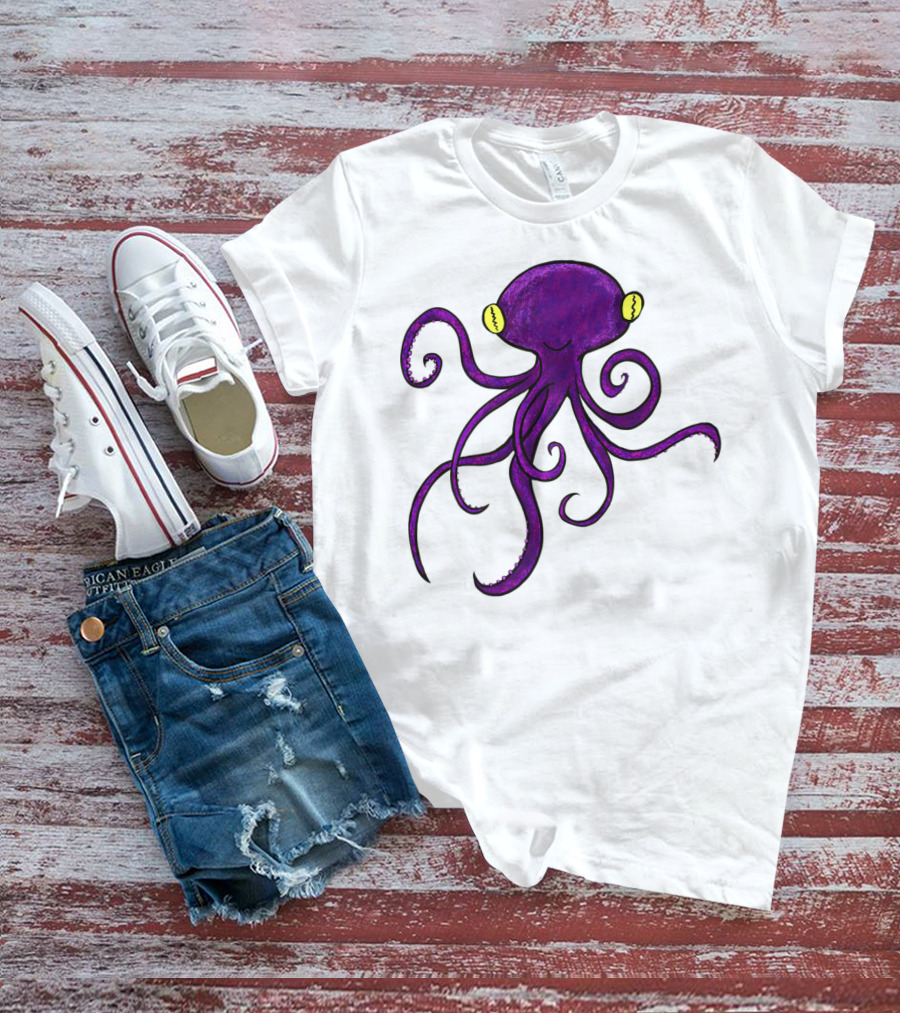 Purple Octopus Whimsical T-Shirt