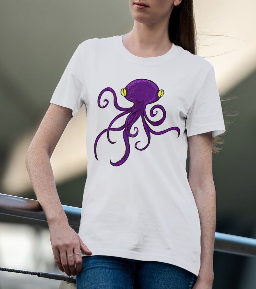 Purple Octopus Whimsical T-Shirt