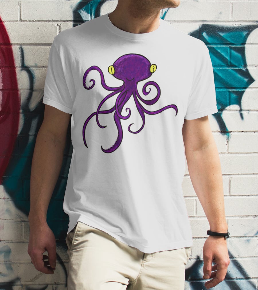 Purple Octopus Whimsical T-Shirt
