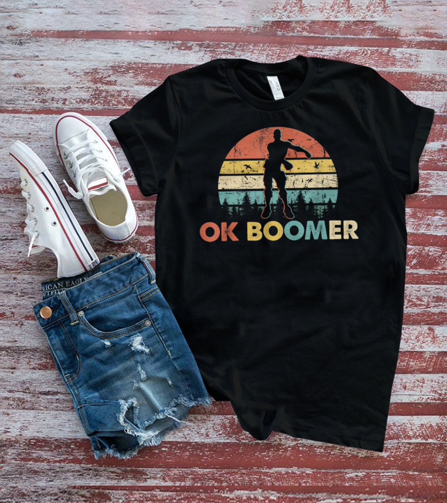 OK Boomer Retro Silhouette Sunset Vintage Funny Saying T-Shirt