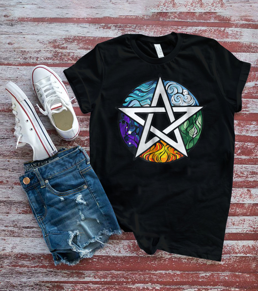 Pagan Witch Pentacle Elements Mens Womens T-Shirt