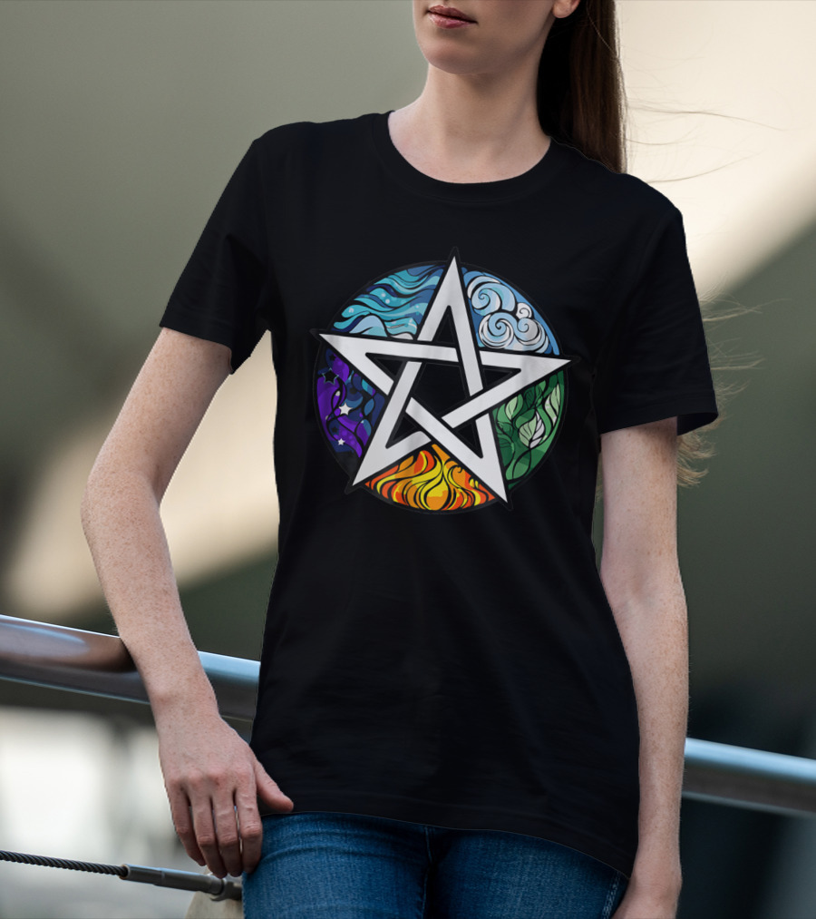 Pagan Witch Pentacle Elements Mens Womens T-Shirt