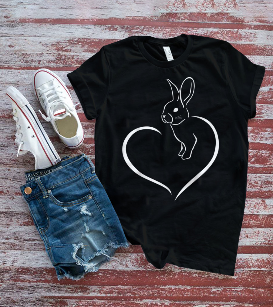 Rabbi Rabbit Heart Graphic For Rabbit Lover T-Shirt