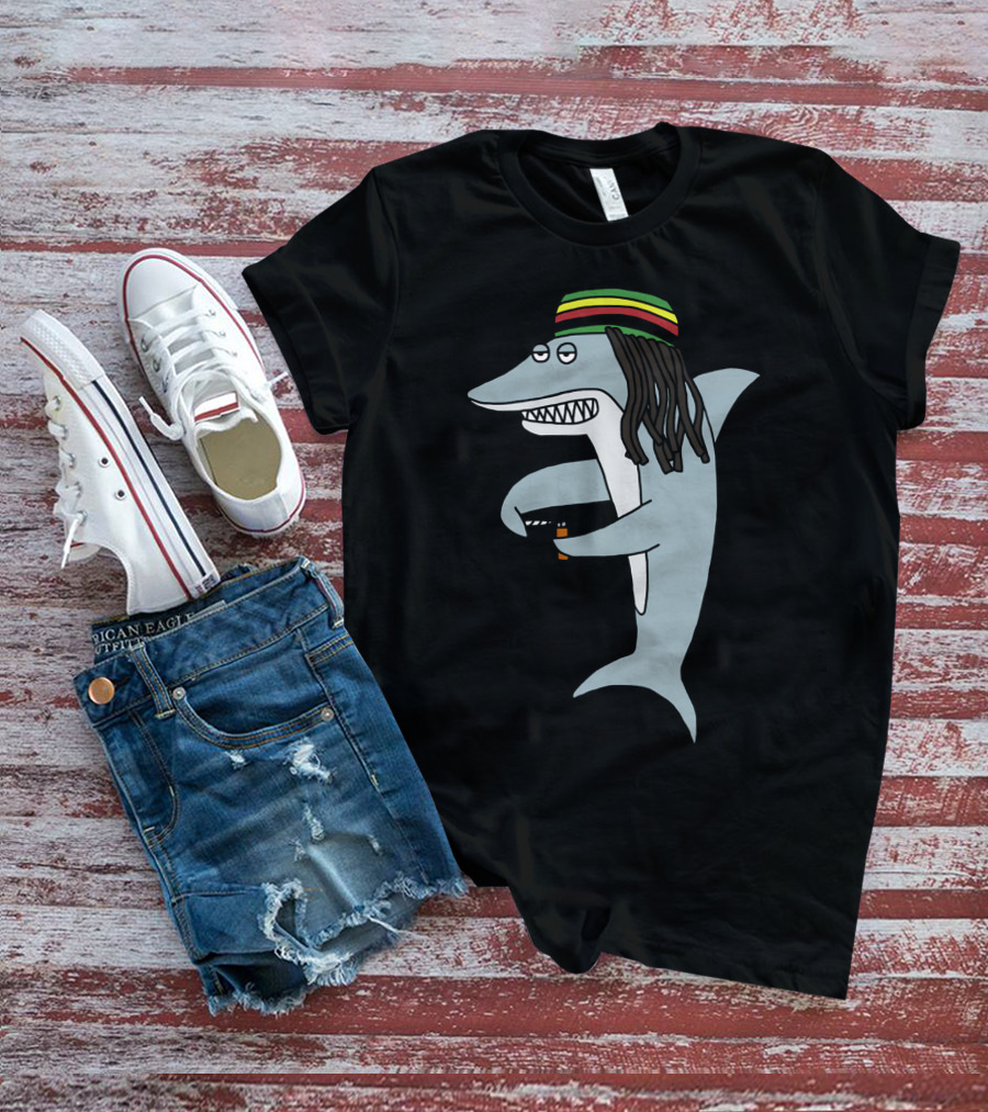 Reggae Shark Dreadlock Rastafarian T-Shirt