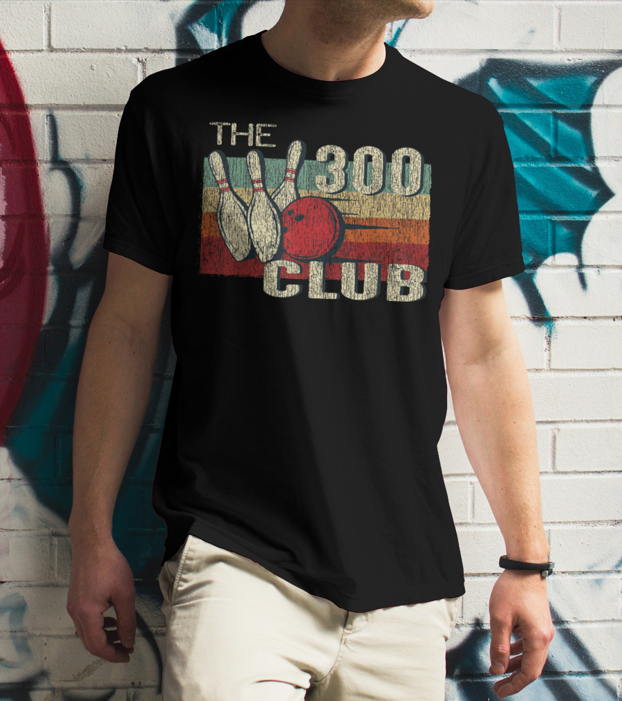 The 300 Club Perfect Bowling Game Retro T-Shirt