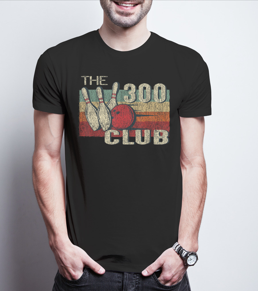 The 300 Club Perfect Bowling Game Retro T-Shirt