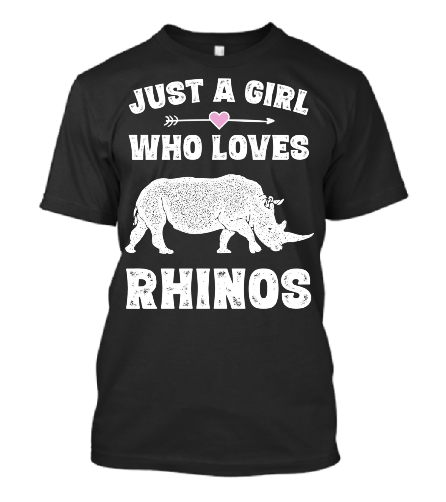 Just A Girl Who Loves Rhinos Retro Vintage Rhinoceros T-Shirt