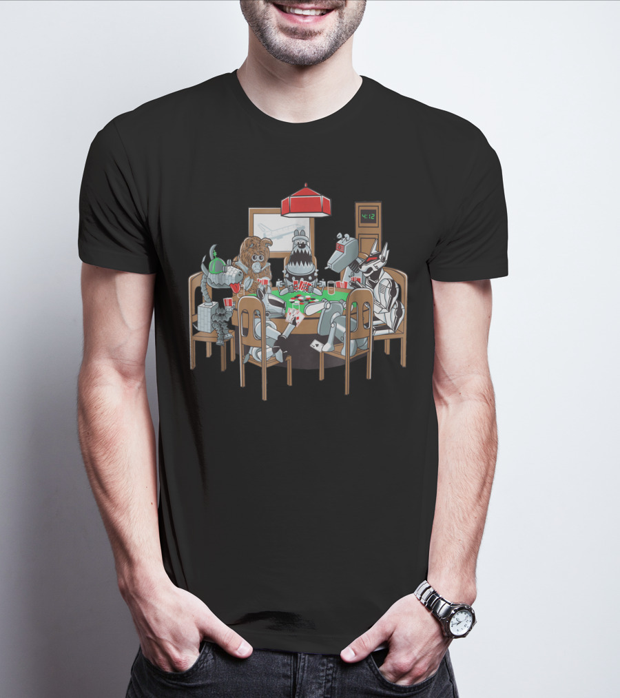 Robot Dogs Playing Poker At 4:12 With Red Poker Lamp T-Shirt