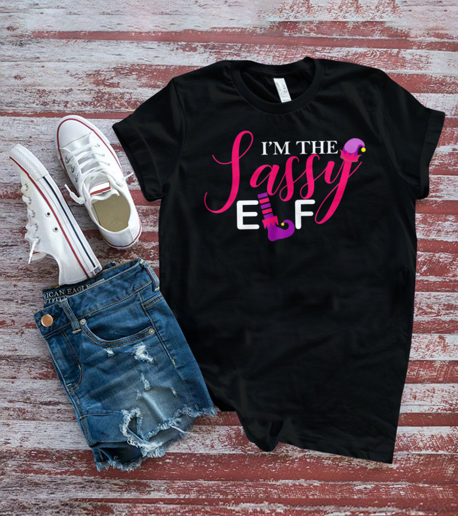 I'm The Sassy Elf Matching Family Group Elf Squad T-Shirt