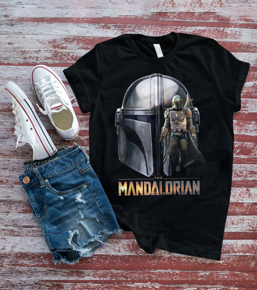 Star Wars The Mandalorian Helmet And Bounty Hunter Armor T-Shirt