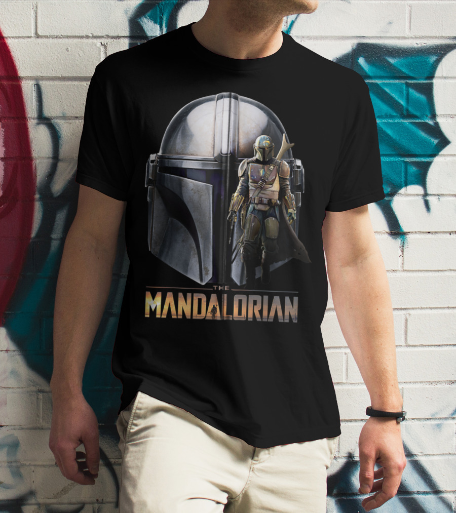Star Wars The Mandalorian Helmet And Bounty Hunter Armor T-Shirt