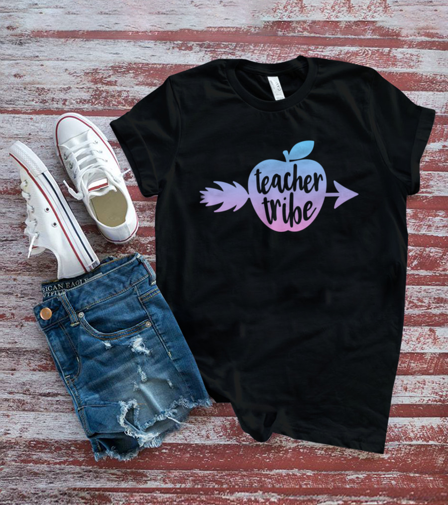 Teacher Tribe Arrow Apple Elementary Educator T-Shirt