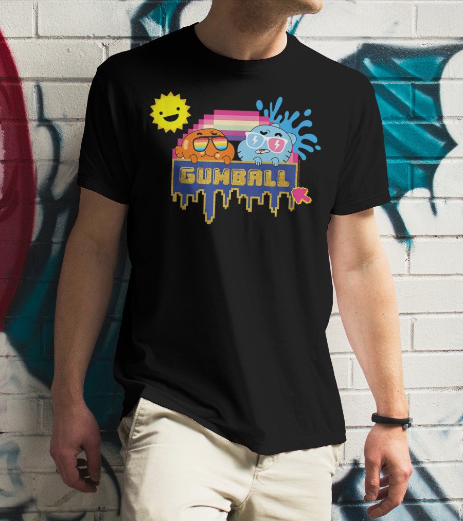The Amazing World Of Gumball Sunshine Retro Pixel Art Gumball Characters T-Shirt