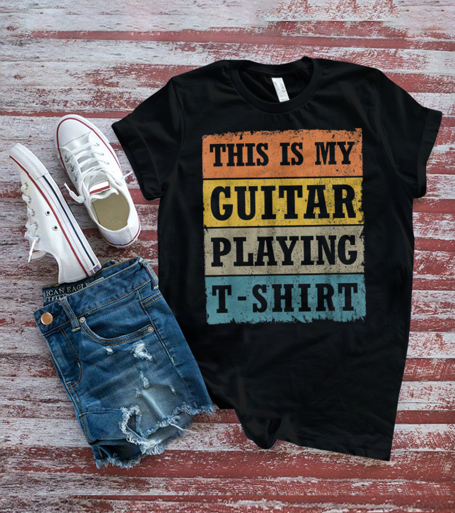 This Is My Guitar Playing T-Shirt Vintage Music T-Shirt