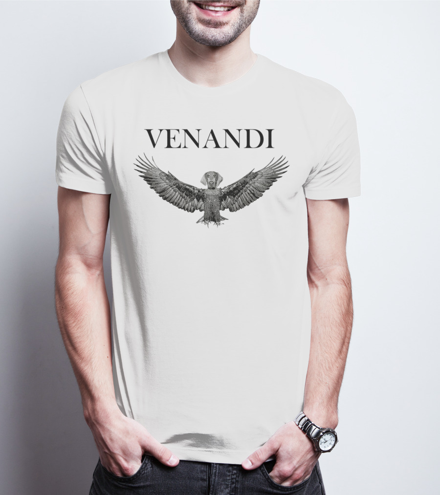 VENANDI Dog With Bird Wings T-Shirt