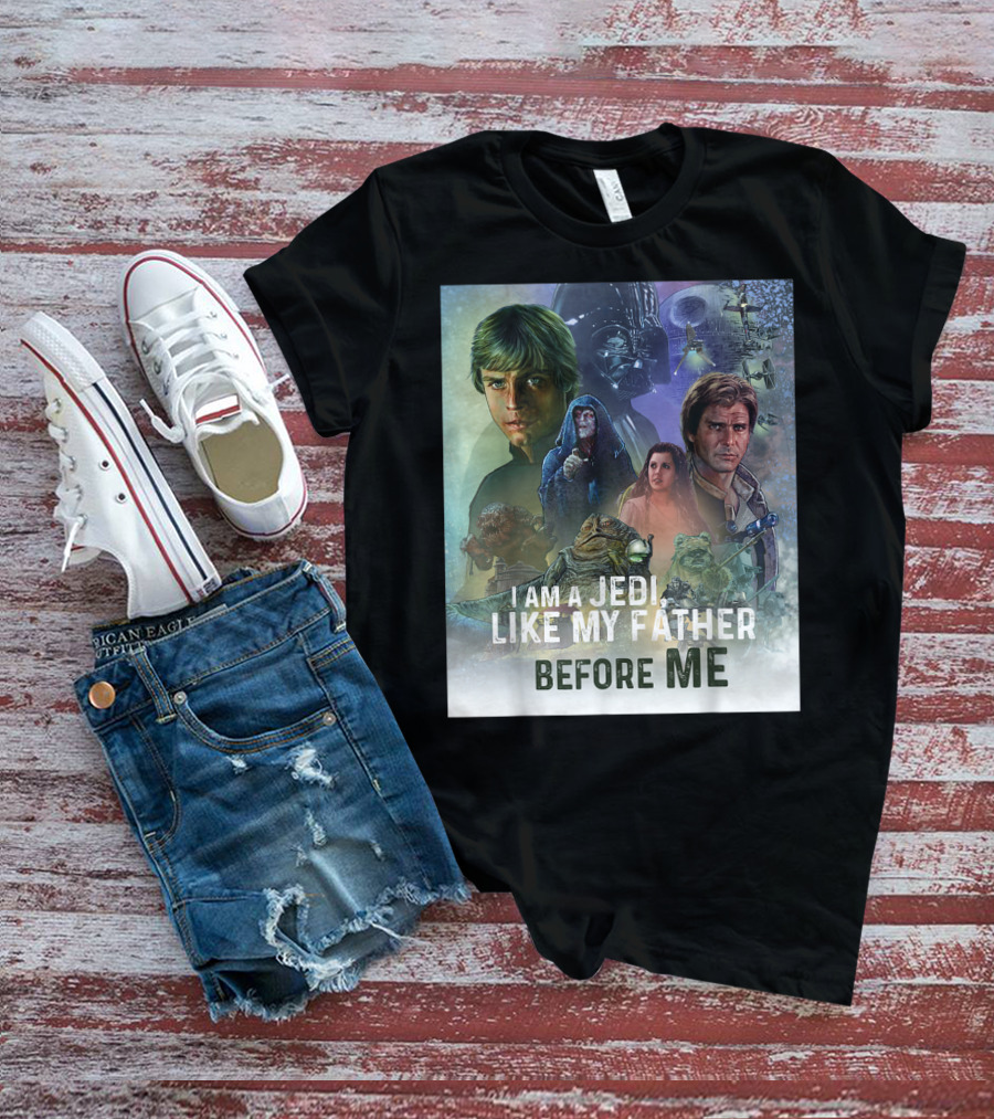 I Am A Jedi Like My Father Before Me Star Wars Celebration Return Of The Jedi Mural T-Shirt