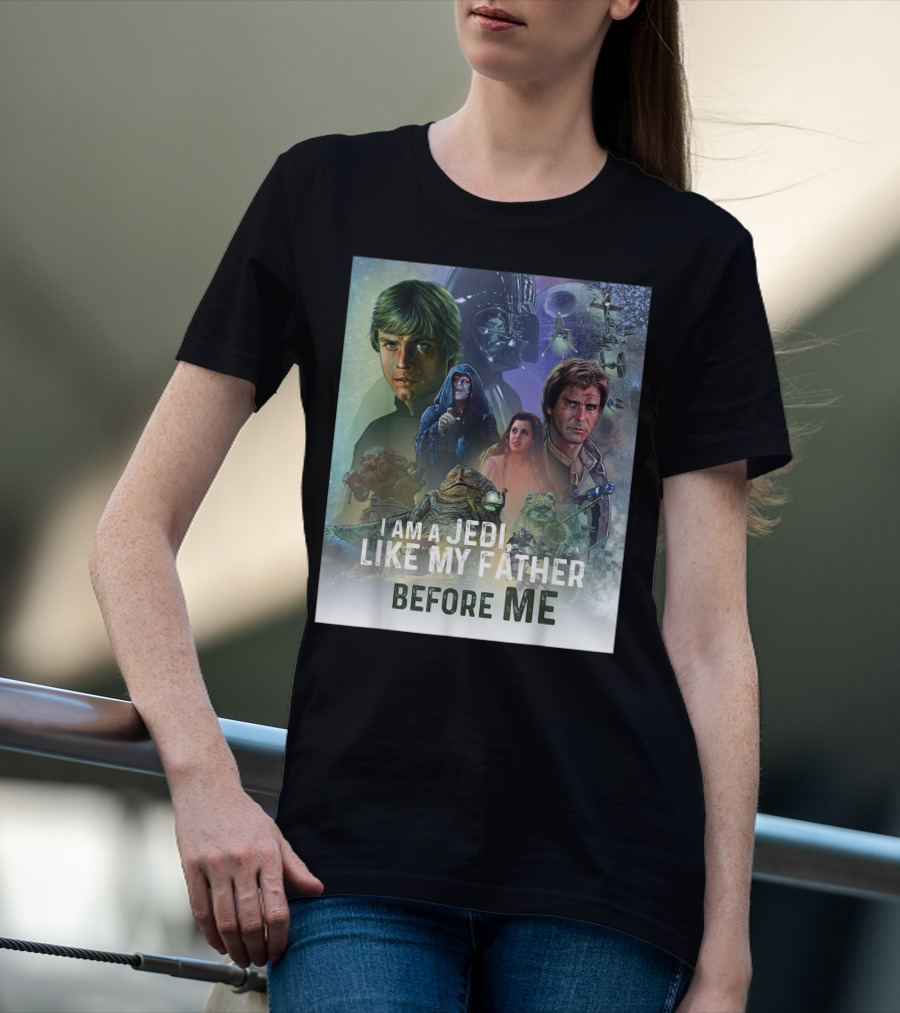 I Am A Jedi Like My Father Before Me Star Wars Celebration Return Of The Jedi Mural T-Shirt