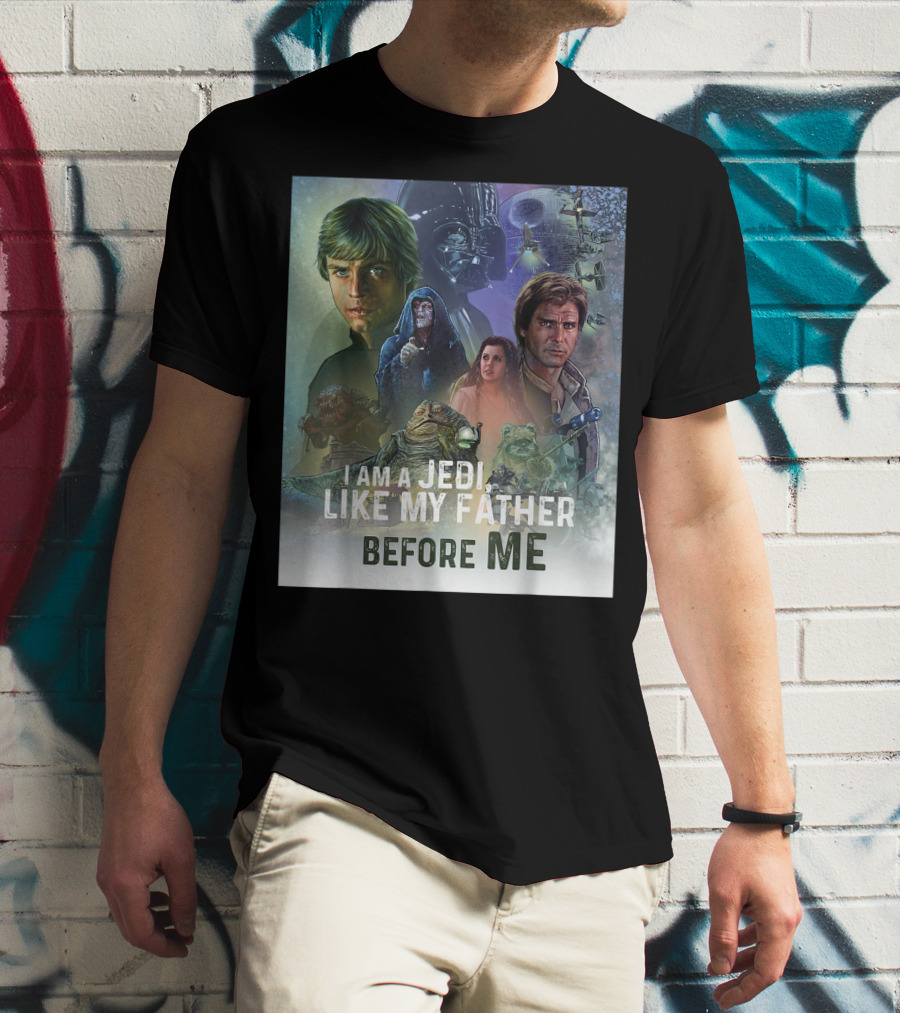I Am A Jedi Like My Father Before Me Star Wars Celebration Return Of The Jedi Mural T-Shirt