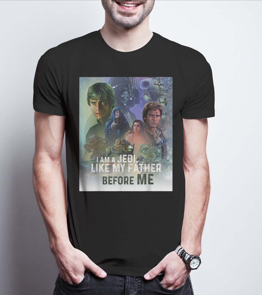 I Am A Jedi Like My Father Before Me Star Wars Celebration Return Of The Jedi Mural T-Shirt