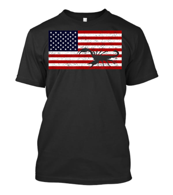 Vintage Distressed American Flag Scorpion T-Shirt