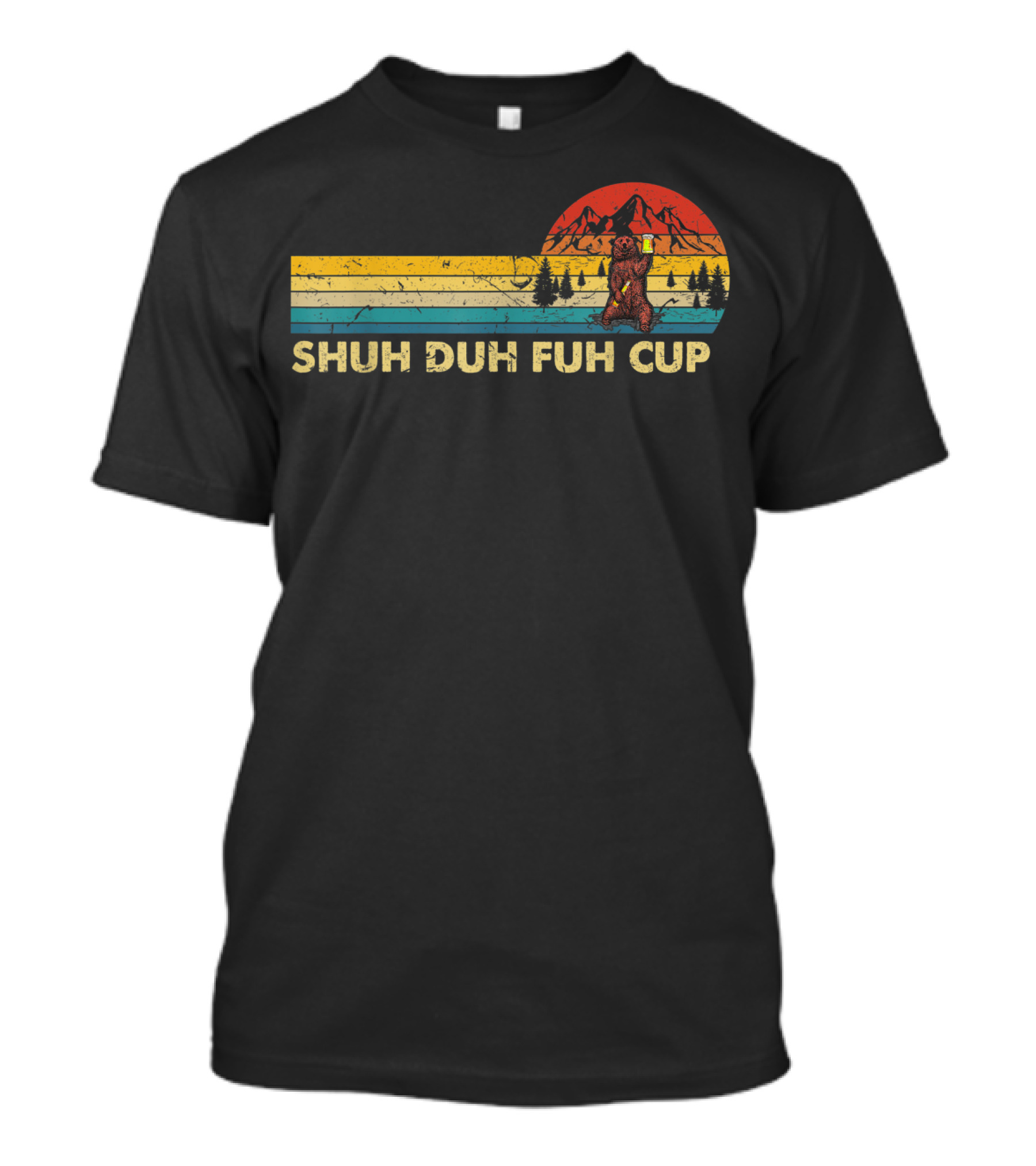 Shuh Duh Fuh Cup Bear Camping Vintage T-Shirt