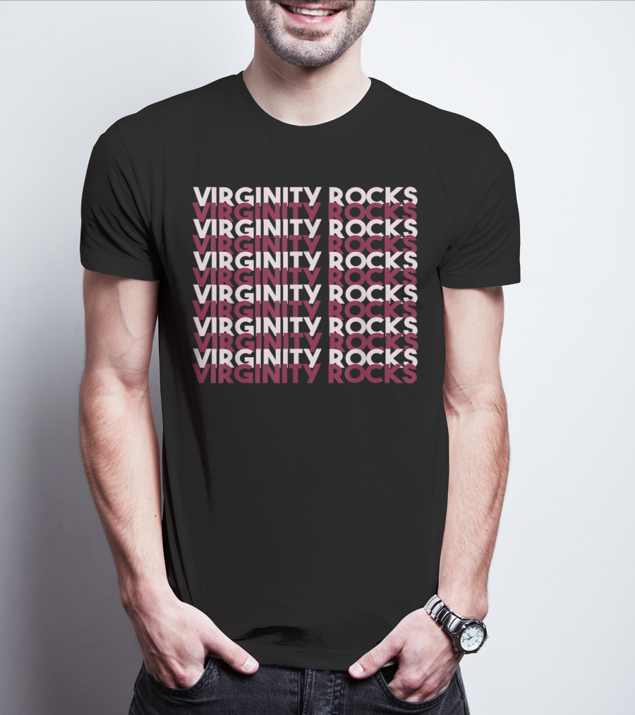 Virginity Rocks Grey Black Pink Danny Duncan T-Shirt