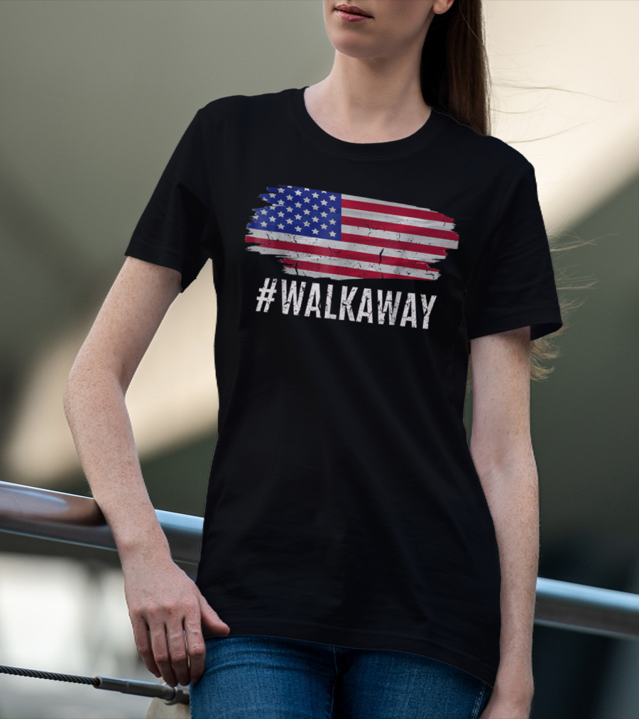 Walkaway Hashtag Walk Away American Flag Political T-Shirt