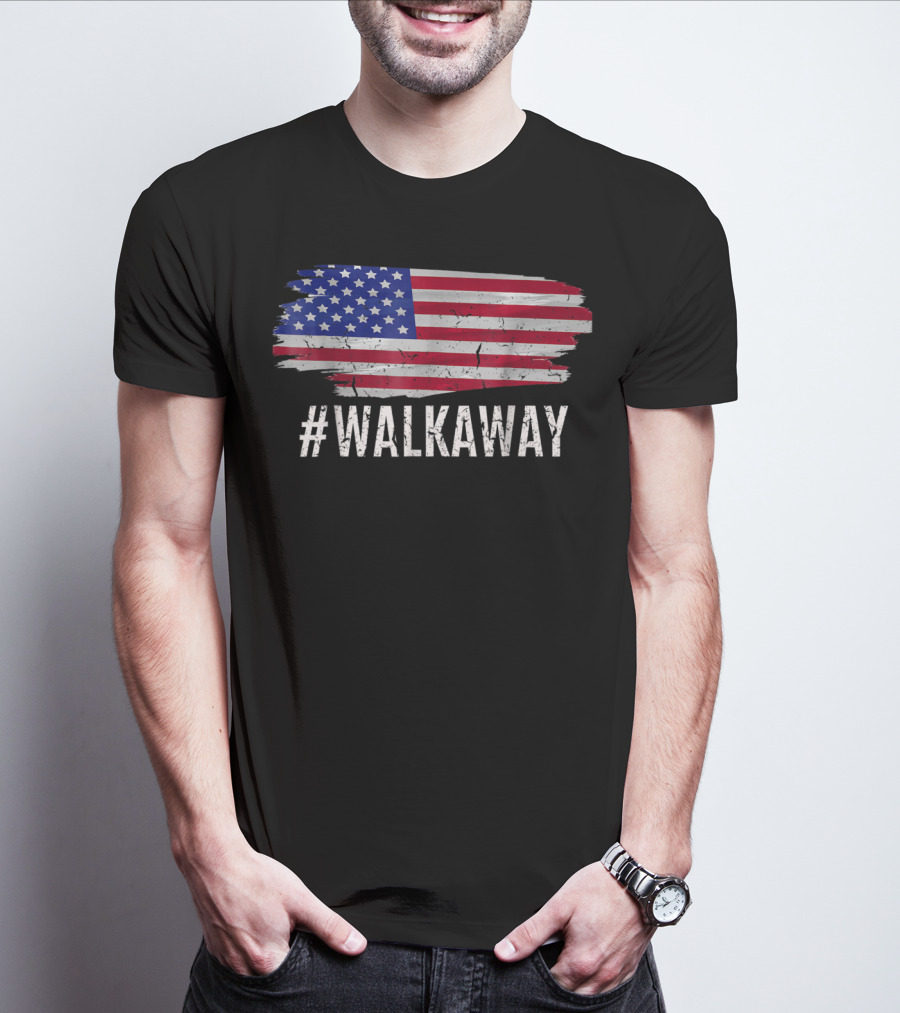 Walkaway Hashtag Walk Away American Flag Political T-Shirt