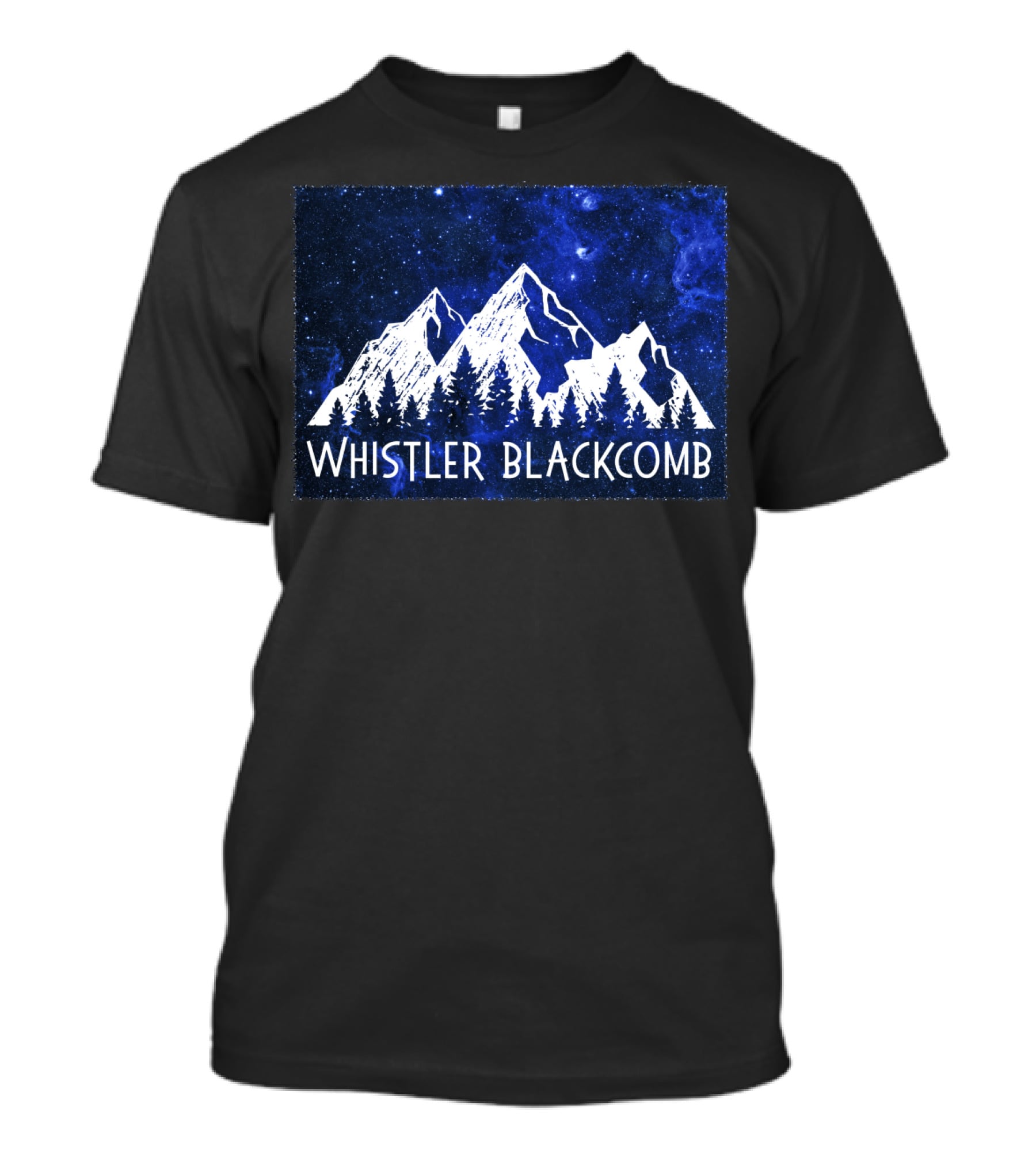 Whistler Blackcomb Mountain Scenic Starry Sky Forest T-Shirt