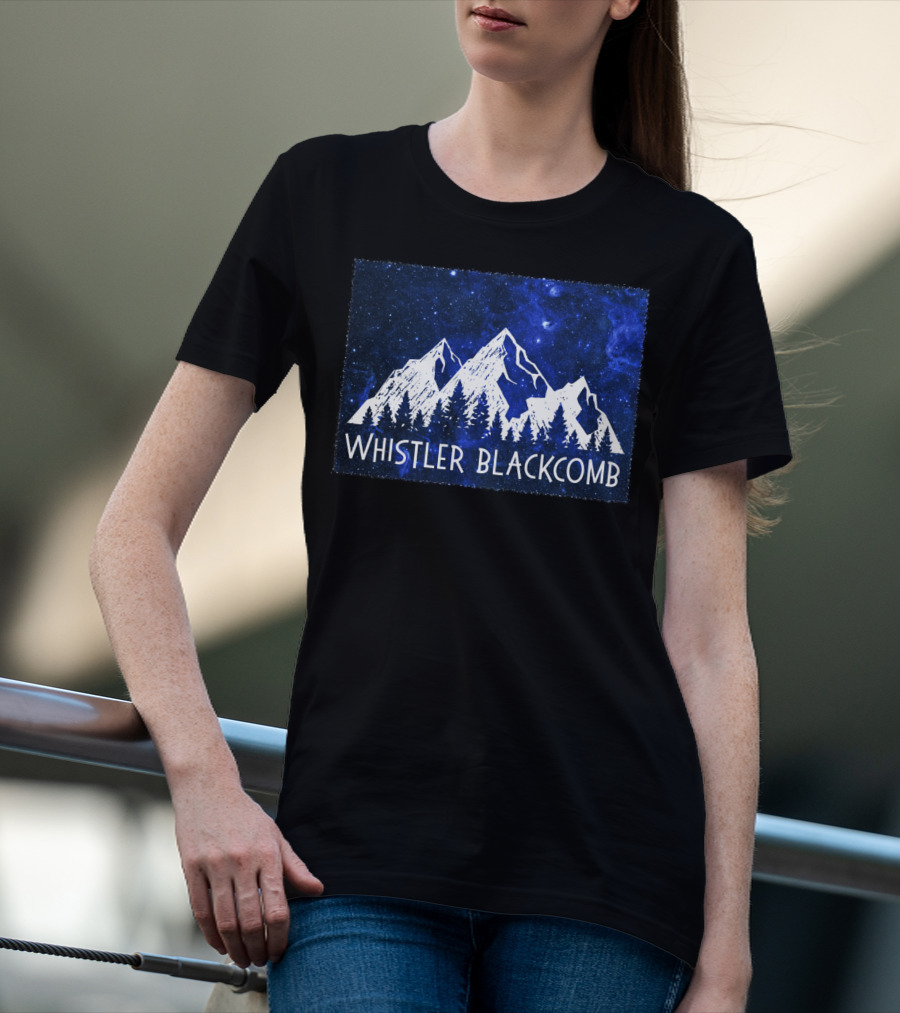Whistler Blackcomb Mountain Scenic Starry Sky Forest T-Shirt