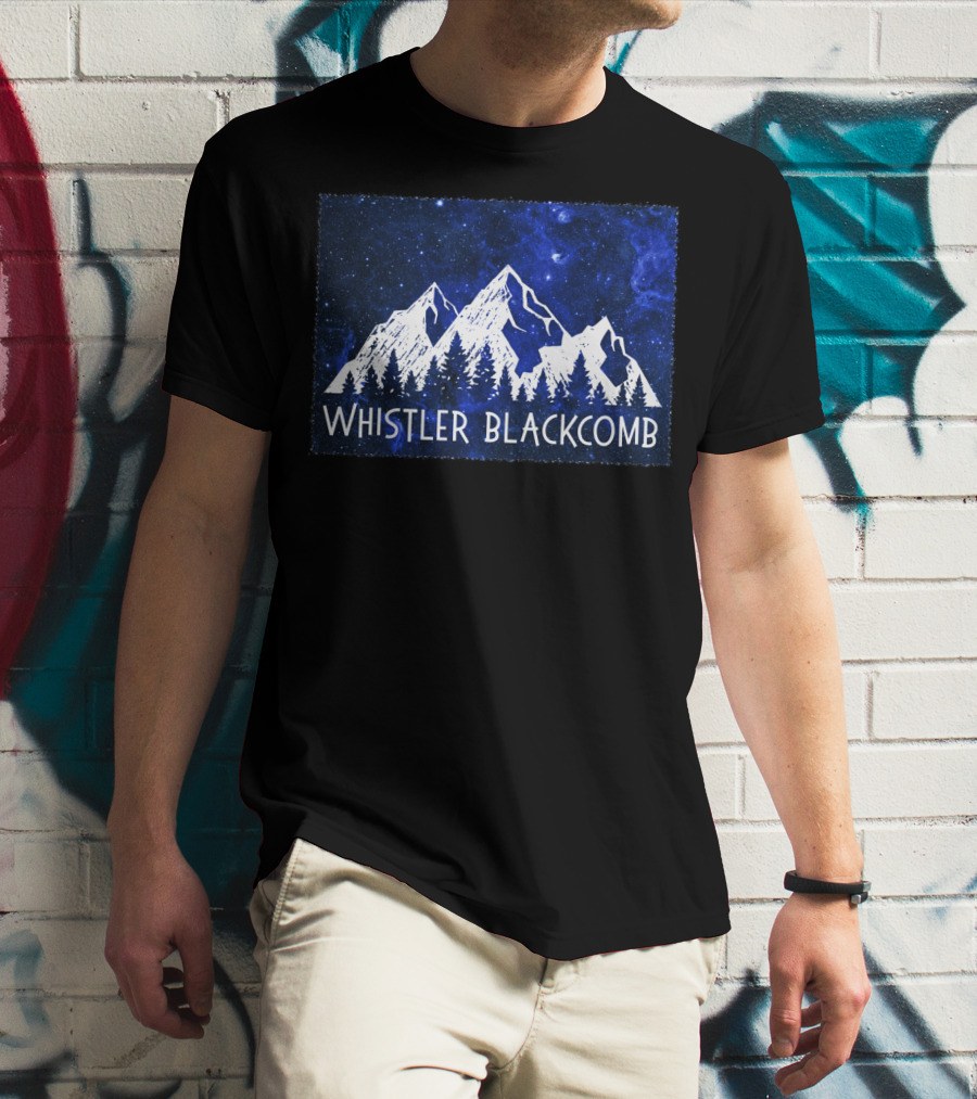 Whistler Blackcomb Mountain Scenic Starry Sky Forest T-Shirt