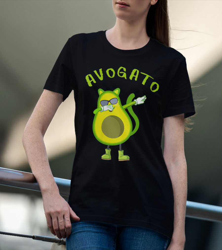 Avogato Cool Avocado Cat Dabbing T-Shirt