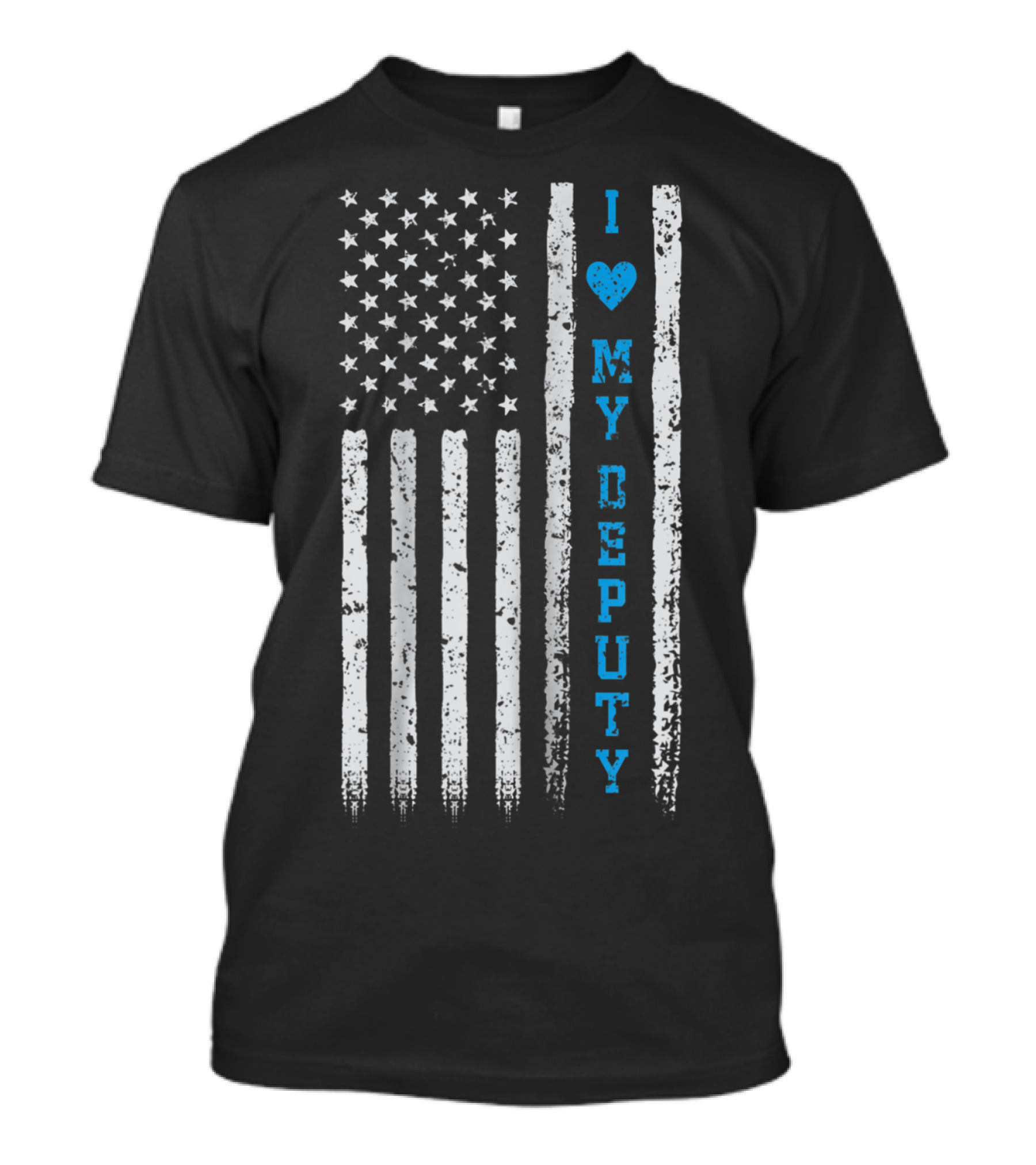 I Love My Deputy Sheriff USA Flag T-Shirt