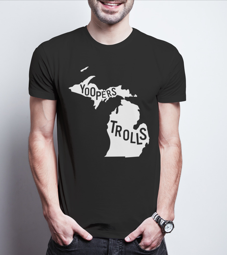 Yoopers Trolls Upper Peninsula Michigan Map T-Shirt