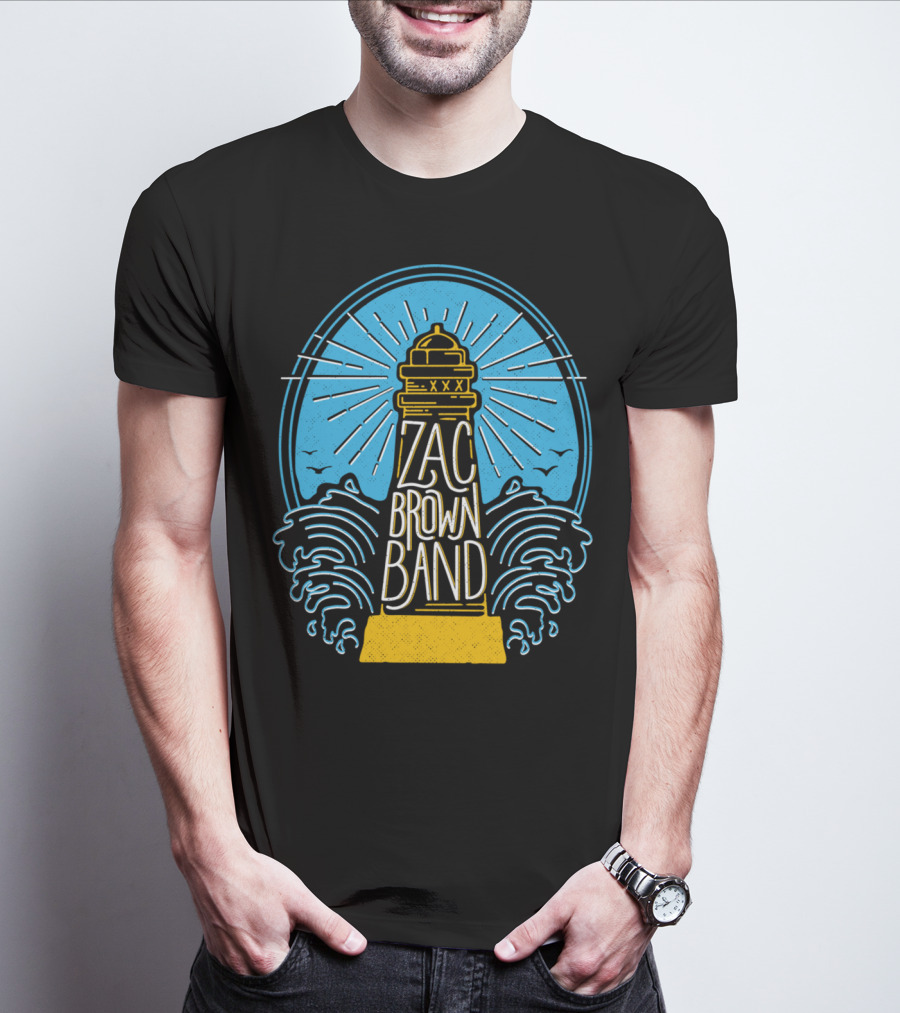 Zac Brown Band Lighthouse With Waves And Birds T-Shirt