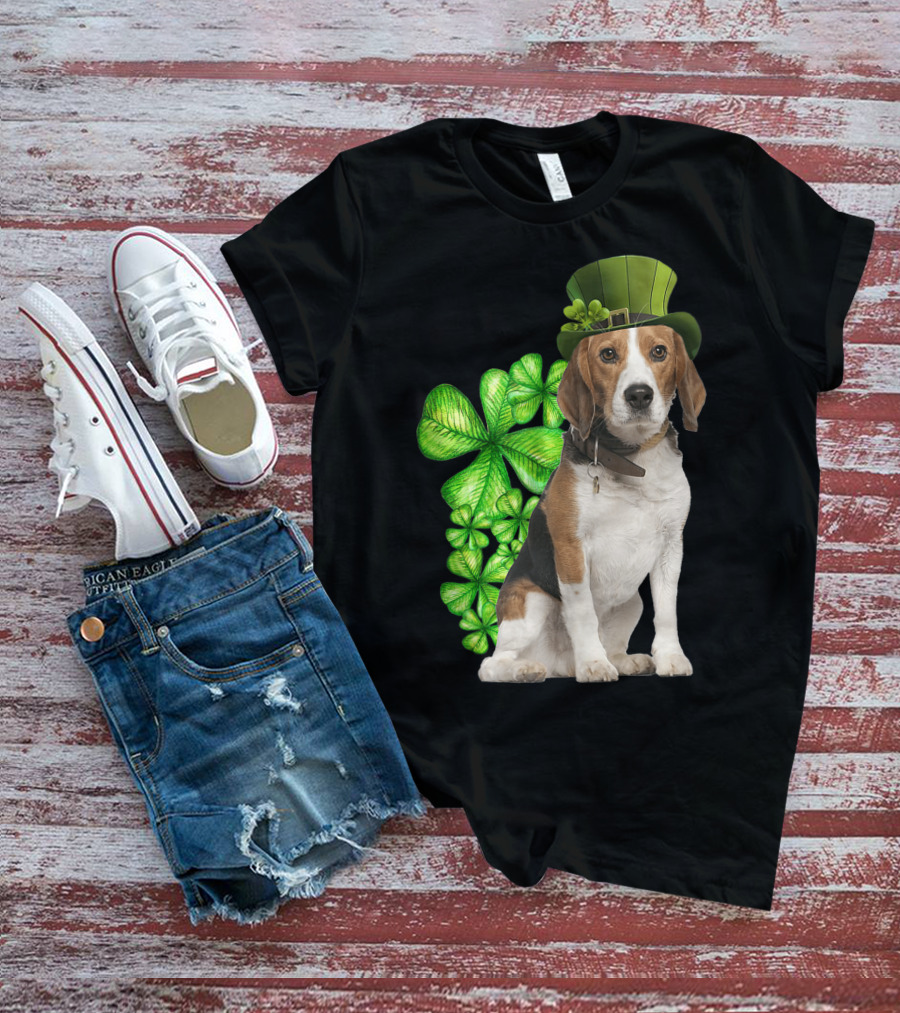 Beagles Irish Shamrock Dog Lovers St. Patrick's Hat T-Shirt