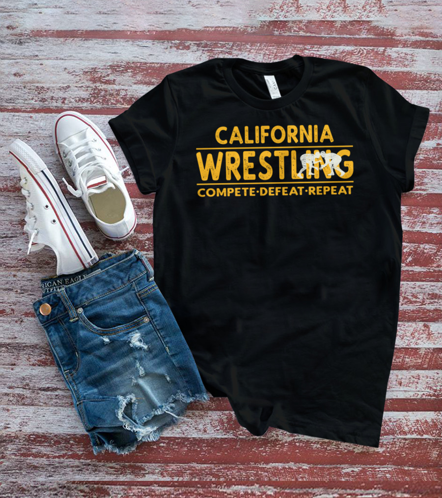 California Wrestling Compete Defeat Repeat Wrestling T-Shirt
