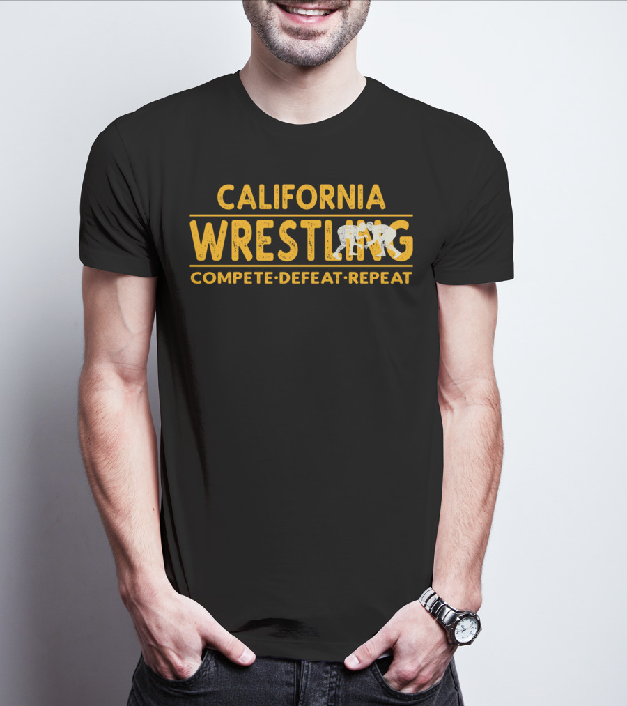 California Wrestling Compete Defeat Repeat Wrestling T-Shirt