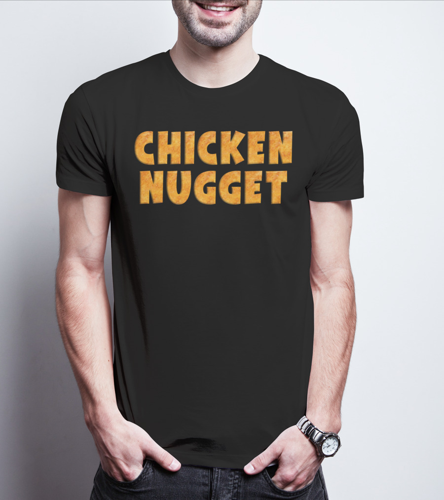 CHICKEN NUGGET Chunky Bold Textured Letters T-Shirt
