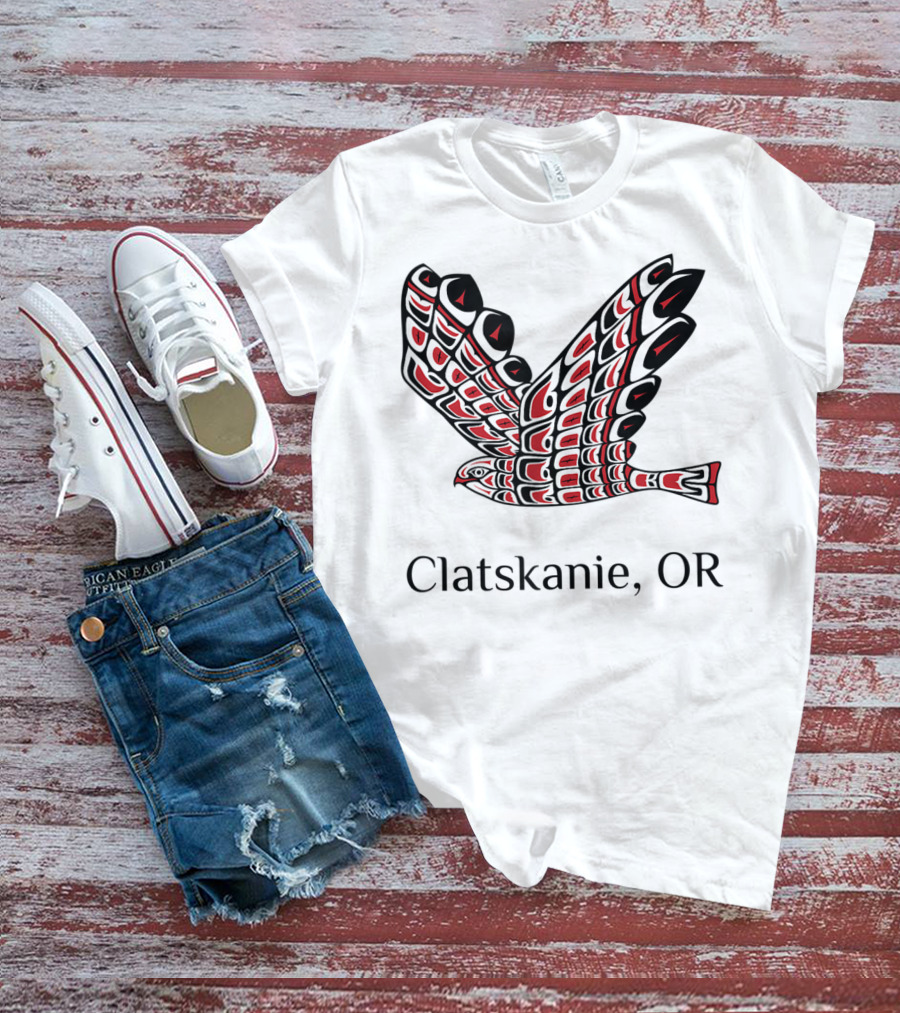 Clatskanie OR Red Tail Hawk Native T-Shirt