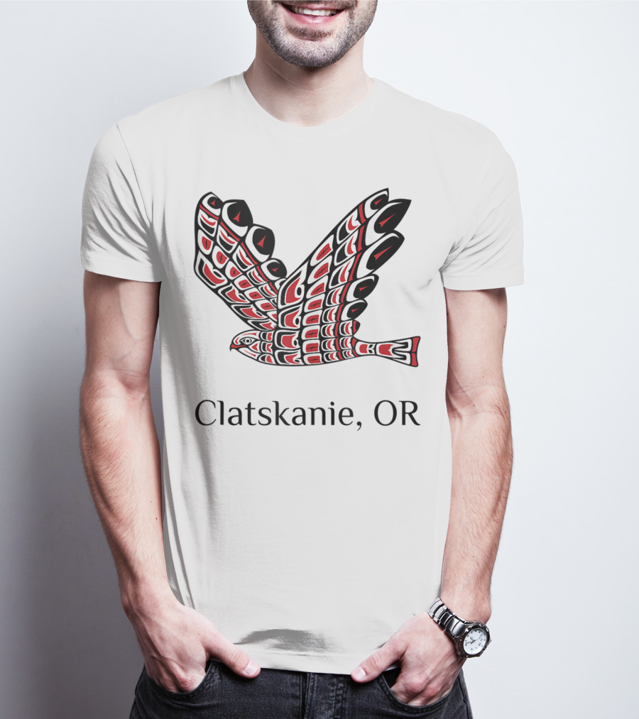 Clatskanie OR Red Tail Hawk Native T-Shirt