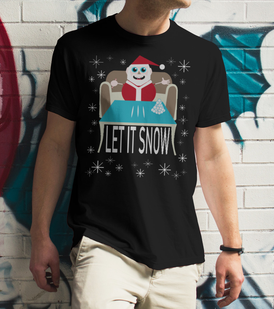 Santa With Snowballs Let It Snow Party Cute Funny T-Shirt