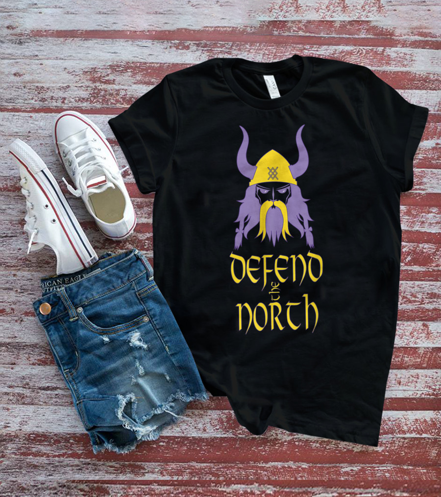 Defend The North Viking Helmet Warrior Nordic T-Shirt