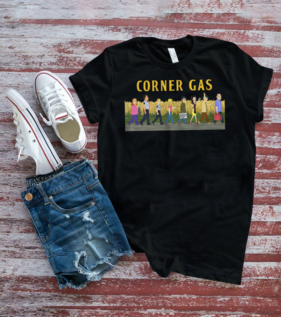 Corner Gas Dog River Road Characters Walking T-Shirt