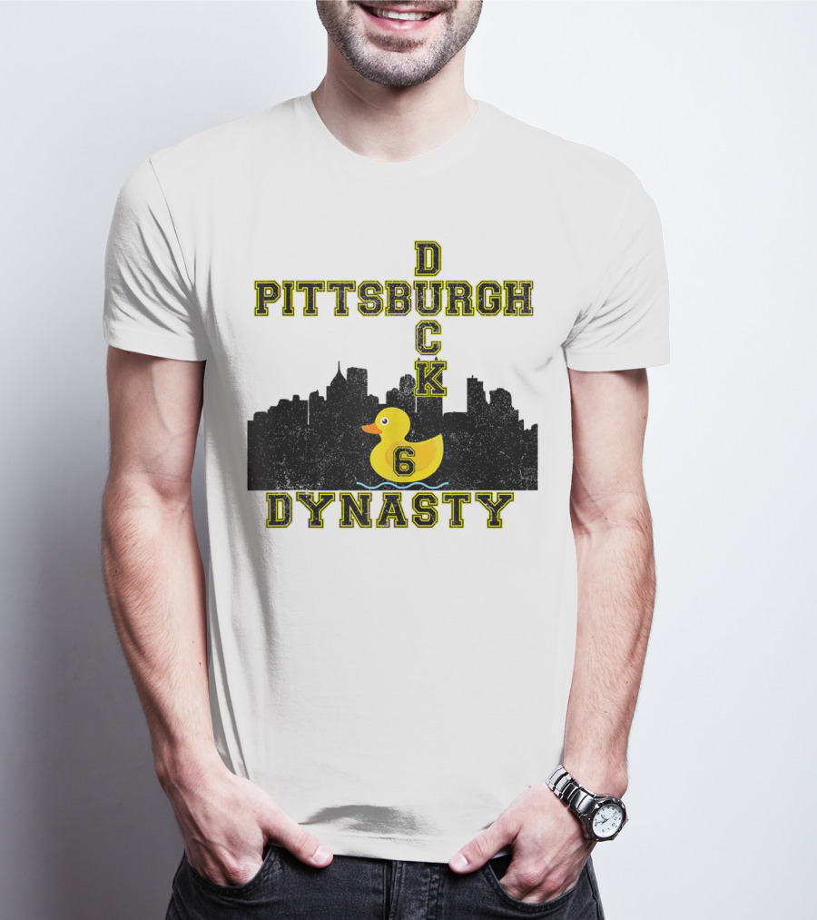 Pittsburgh Duck 6 Dynasty Football Skyline T-Shirt