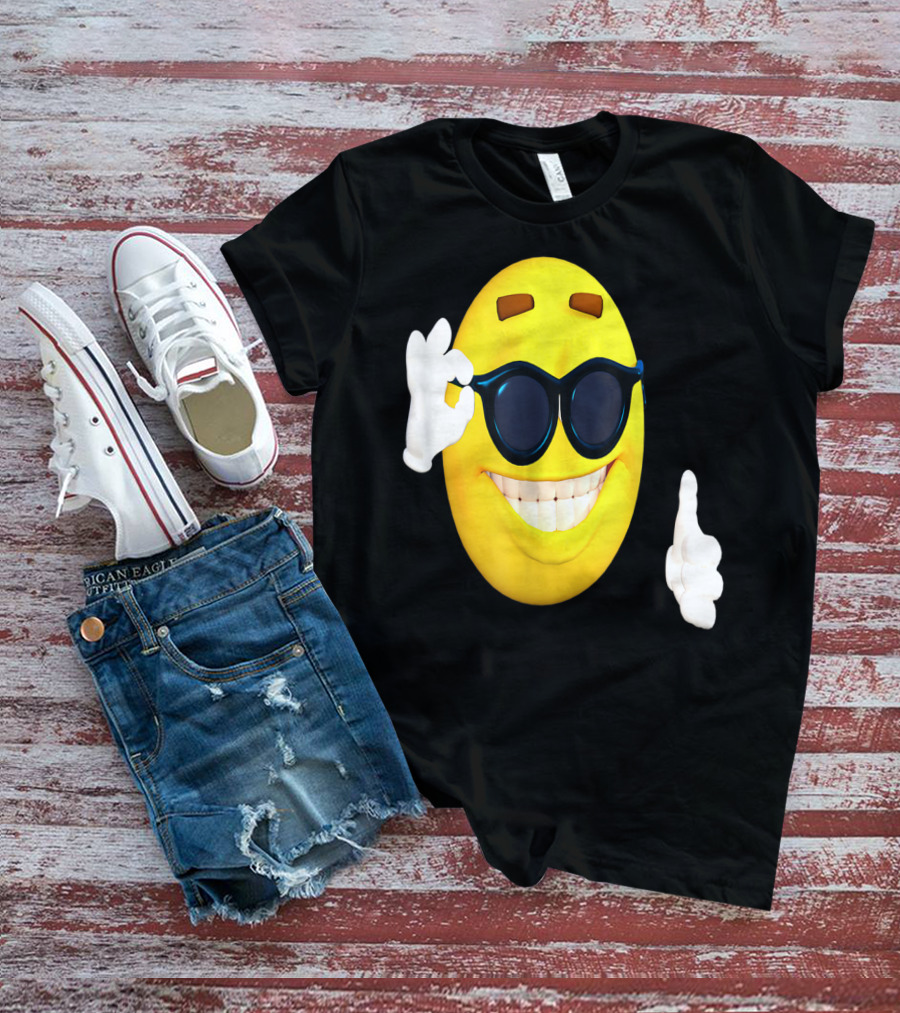 Emoji Thumbs Up Shades Happy Face Yellow Okay Sign T-Shirt