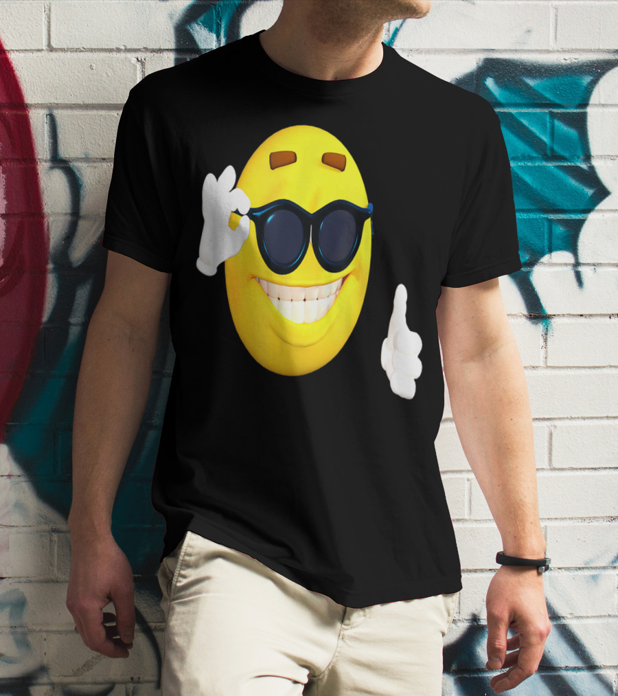 Emoji Thumbs Up Shades Happy Face Yellow Okay Sign T-Shirt